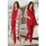 Effort Kadın Vişne Sabahlıklı Hamile Lohusa Pijama Takımı, S, EF8034EF-19804IGP27168249