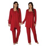 Effort Kadın Vişne Sabahlıklı Hamile Lohusa Pijama Takımı, XL, TXB3C9AB9D163-89D0018311248