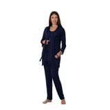 Effort Lacivert Pamuklu Sabahlıklı Hamile Lohusa Pijama Takımı, M, EFF8024-198IGP102032