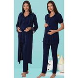 Effort Lohusa Pijama Sabahlık Takım Effort 8024 - XL - Lacivert