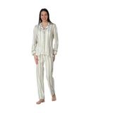 Effort Pamuklu Yeşil Çizgili Önden Düğmeli Uzun Kollu Kadın Pijama Takımı, L, TYCIAW47AN170807598407733-198IGP101295