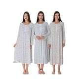 Effort Pembe Büyük Beden Uzun Kollu Pamuklu Gecelik, 3XL, EF5063-198IGP100176