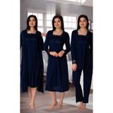 Effort Pijama Hamile Çarşı Effortt 2405 Lacivert Lohusa Hamile 4'lü Set