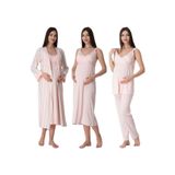 Effort Pudra Kadın Hamile Lohusa Sabahlıklı Gecelik ve Pijama Set Takım 9036, S, S9036EF-19804IGP27192842