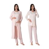 Effort Pudra Pembe Kadın Hamile Lohusa Sabahlıklı Pijama Takımı, XL, B9074EF-19804IGP27192561