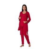 Effort Vişne Pamuklu Sabahlıklı Hamile Lohusa Pijama Takımı, S, EFF8024-198IGP102053