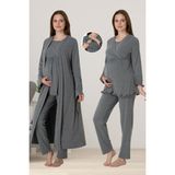 Effortt Füme Sabahlıklı Hamile Lohusa Pijama Takımı