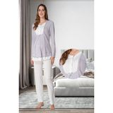 Effortt Gri Hamile Lohusa Pijama Takımı - 2XL