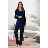 Effortt Hamile Lohusa Pijama Takımı (Lacivert / 2XL)