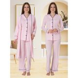 Effortt Lohusa Sabahlıklı Pijama Takımı Pembe - 5074 - XL