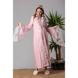 Effortt Sabahlıklı Hamile Lohusa Gecelik Takım - 2XL - Pembe