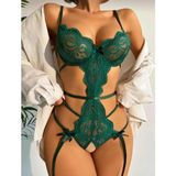 Efil Efil Fantezi Gecelik Kadın Yeşil Fantazi Jartiyer Takım Seksi Iç Giyim Şık Fantazi Gecelik Esnek Şık Yumuşak Açık Seksi Iç Çamaşırı - L / XL