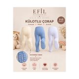 EFİLACCESSORİES Erkek Bebek Külotlu Çorap 3'lü Paket ABS Kaydırmaz Tabanlı Yumuşak Çorap