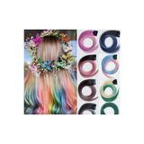 EFLAMEL DESING Saç Simi Hair Tinsel Çıtçıt Postniş Sarı&pudra Saç Aksesuarı