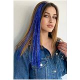 EFLAMEL DESING Saç Simi Hair Tinsel Saç Simi Mavi