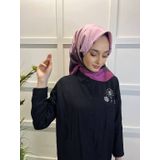 Eflatun 00749 Açık Mürdüm Scarf Dijital Baskı Renkli Rayon Eşarp
