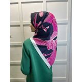 Eflatun 00749 Fuşya Scarf Dijital Baskı Tomurcuk Desen Rayon Eşarp