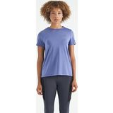 Eflatun Sırt Yırtmaç Detaylı O Yaka Kısa Kollu Standart Kalıp Kadın T-Shirt - 97267