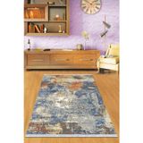 Eflatun Vintage Dokuma Pamuk Taban Kaymaz Kilim Klm326