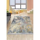 Eflatun Vintage Dokuma Pamuk Taban Kaymaz Kilim Klm367