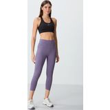Eflatun Yüksek Bel Slim Fit Dar Paça Kadın Kapri Tayt - 93097