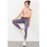 Eflatun Yüksek Bel Streç Slim Fit Dar Paça Kadın Tayt - 94545