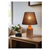 EFLIGHTDESIGN Ahşap Abajur Kahve Desen Modern Şık Yatak Odası Salon Masa Lambası