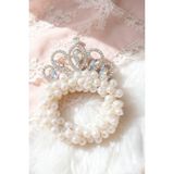 Efna Store Taç Figür Kristal Damla,zirkon Taşlı Cinderella,balerin Prenses Toka,topuz Incili Çocuk Lastik Toka