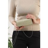 efnanstore Altın Simli Abiye Çanta Pörtföy Çanta Clutch Çanta