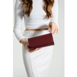 efnanstore Bordo Parlak Mat Deri Abiye Çanta