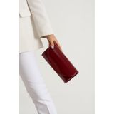 efnanstore Bordo Rugan Abiye Çanta Clutch Portföy Çanta