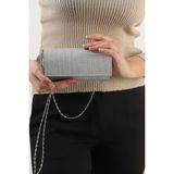 Efnanstore Gümüş Simli Abiye Çanta Pörtföy Çanta Clutch Çanta
