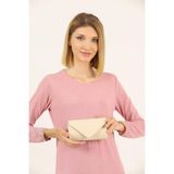 Efnanstore Krem Soft Abiye Çanta Portföy Clutch Çanta