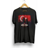 Efnaz Style 30 Ağustos Zafer Bayramı Atatürk Baskılı Oversize Bisiklet Yaka T-Shirt - Siyah