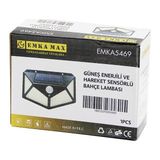 Efnaz Style 4 Açılı Solar - Hareket Sensörlü Aplik Duvar Lambası Dış Mekan 9.5 x 13.5cm