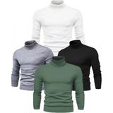 Efnaz Style 4 Adet Unisex Kaşkorse Boğazlı Full Likralı Fitilli Body Kazak - Çok Renkli