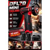 Efnaz Style DFL70 Şarjlı Mini Taşlama Makinesi 12V Li-Ion Çift Akü 76 mm Kesici Disk ve 10 Adet Taş