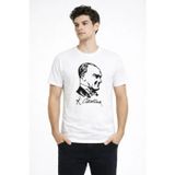Efnaz Style Erkek Atatürk Baskılı Tişört Kısa Kollu Bisiklet Yaka T-Shirt - Beyaz - 2Xl - Beyaz