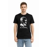 Efnaz Style Erkek Atatürk Baskılı Tişört Kısa Kollu Bisiklet Yaka T-Shirt - Siyah - Xl - Siyah