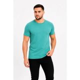 Efnaz Style Erkek Basic Tişört Bisiklet Yaka Kısa Kol Günlük Yazlık Slim Fit T-Shirt - Su Yeşili - M - Su Yeşili