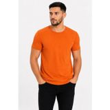 Efnaz Style Erkek Basic Tişört Bisiklet Yaka Kısa Kol Günlük Yazlık Slim Fit T-Shirt - Turuncu - L - Turuncu