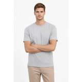Efnaz Style Erkek Bisiklet Yaka Tişört Regular Kalıp Basic Pamuklu Günlük Kullanım T-shirt - Gri - M - Gri