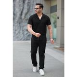 Efnaz Style Erkek Ottoman Kumaş Pantolon Gömlek Takım - S - Siyah