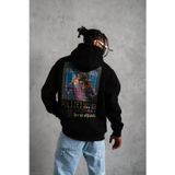 Efnaz Style Erkek Patel Six Baskılı Kapüşonlu Sweat - Siyah - S - Siyah