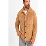 Efnaz Style Erkek Pelüş Polar Hırka Gömlek – Yakalı, Ilik Düğmeli, Göğüs Cepli, Yumuşak Dokulu Kışlık Regular Fit Rahat Günlük Model - Açık Kahve