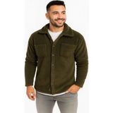 Efnaz Style Erkek Pelüş Polar Hırka Gömlek – Yakalı, Ilik Düğmeli, Göğüs Cepli, Yumuşak Dokulu Kışlık Regular Fit Rahat Günlük Model - Haki