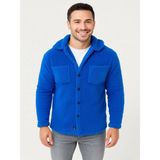 Efnaz Style Erkek Pelüş Polar Hırka Gömlek – Yakalı, Ilik Düğmeli, Göğüs Cepli, Yumuşak Dokulu Kışlık Regular Fit Rahat Günlük Model - Saks Mavisi