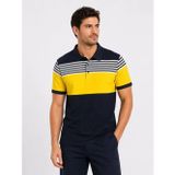 Efnaz Style Erkek Pike Kumaş Çizgili Polo Yaka Tişört Kısa Kol Yazlık T-Shirt - Lacivert - M - Lacivert