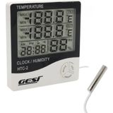 Efnaz Style Gesi Htc-2 Dijital Ekranlı Isı ve Nem Ölçer Saat Alarm Dış Mekan Problu Termometre