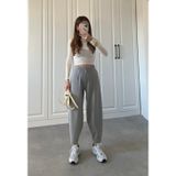 Efnaz Style Kadın Krep Kumaş Balon Pantolon - 2XL - Gri